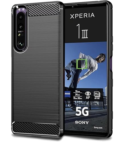 Custodia In Fibra Di Carbonio E TPU Per Sony Xperia 1 IV (5G) – Antiurto Sottile – Blu