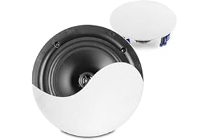 Power Dynamics NCBT8 - Lot de 2 Haut-Parleurs de Plafond Bluetooth - Blanc, 8 Pouces, 80 Watts, Design Élégant, Enceintes Public Address, Idéal pour Les Bars, Magasins, Restaurants…