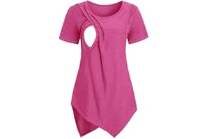 RYTEJFES Blusas Mujer Tallas Grandes, Premamá Embarazada Verano Camiseta 2023 Bonitas de Enfermería Camisetas Elegantes de Lactancia Tops Moda Fiesta Blusas Camisas Vestir