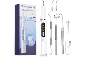 WILDOATH Ultrasonic Dental Care Kit, IPX7 Waterproof Electric Cleaner - 3 Modes for Personal Oral Hygiene, Stain & Plaque Removal (White)