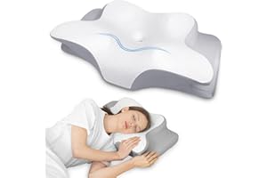 ‎HOMCA HOMCA Poduszka pod szyję Poduszka pod głowę, pianka z pamięcią kształtu Ergonomiczna poduszka pod głowę Pokrowiec chłodzący 3D na plecy, bok lub na brzuch, 62 x 41 x 11/13 cm