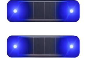 DINOWIN Solaire Système d'alarme de Voiture L'alarme Solaire De Voiture a Simulé factice Avertissement avec lumière Clignotante LED pour Voiture, vélos (Bleu)