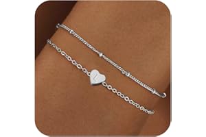 RMMD Valentinstag Geschenk Armband Damen - 18K Gold/Weißgold Vergoldete Initialen Herz Armband mit Buchstaben Armbänder Personalisiert Valentinstag Geschenke Modeschmuck für Frauen Mädchen