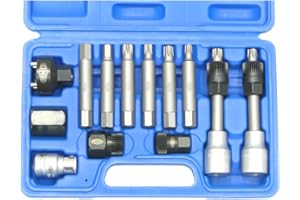 FAMEX WERKZEUGE Famex 14518 Spezial Schraubersatz für Lichtmaschinen zur Demontage der Freilaufriemenscheibe, 13-tlg.