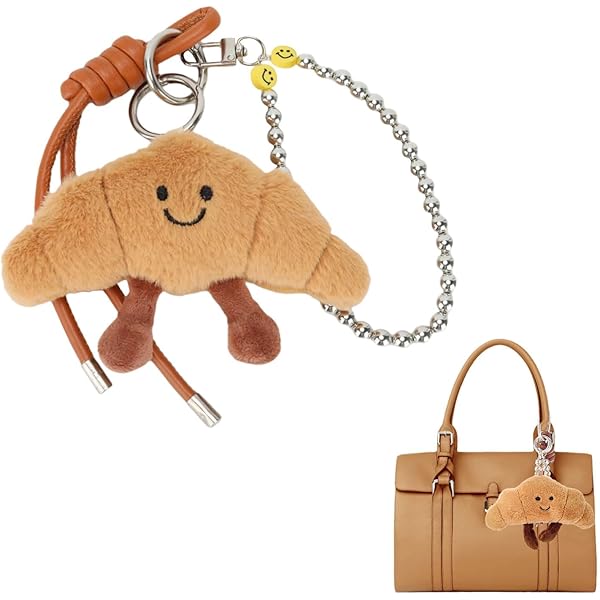Jellycat Croissant Clip Keychain: Funny Croissant Purse Charm