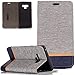 Produktbild FNBK Galaxy Note 9 Hülle Leder,Samsung Galaxy Note 9 Handyhülle Grau,Handyhülle Tasche Denim PU Leder Wallet Flip Case Holster Klapphülle Ständer Kartenschlitz Silikon fürSamsung Galaxy Note 9