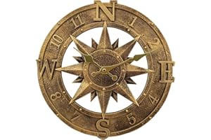 Taodyans Orologio da parete per esterni, 30 cm, impermeabile, per esterni, cucina, soggiorno, orologio da parete industriale 3D, ticchettio (bronzo), TY1118