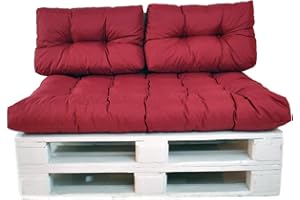 ‎MAYAADI HOME Mayaadi Home Palettenkissen Rückenkissen Euro Paletten Palettenauflage MH-DA-02 Weinrot 60x40x10/20 cm