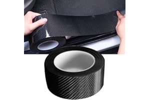 Honeyhouse Pegatina de Fibra de Carbono para Coche, Protector de umbral de puerta de coche Anti-Kick Guard Protector de parachoques para cualquier coche