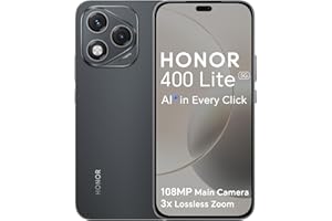 HONOR 400 Lite 5G Smartphone 8 GB 256 GB, Cámara de 108 MP con Botón AI, Pantalla AMOLED Eye-Care de 6,7 Pulgadas y 120 Hz, Doble SIM NFC IP64, Android 15, Negro