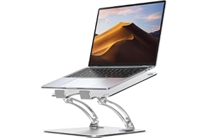 Nulaxy Laptopstativ för skrivbord, helt justerbart, dubbel hopfällbar datorhöjare i aluminium med värmeventil, ergonomisk bok