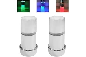 BQWEUN 2 Pezzi Aeratore Rubinetto LED, Controllo Della Temperatura 3 Cambi di Colore Accessori Cucina, Custodia in Plastica Bianca Filtro Acqua Rubinetto, per Cucina, Bagno, Lavandino (Bianco)