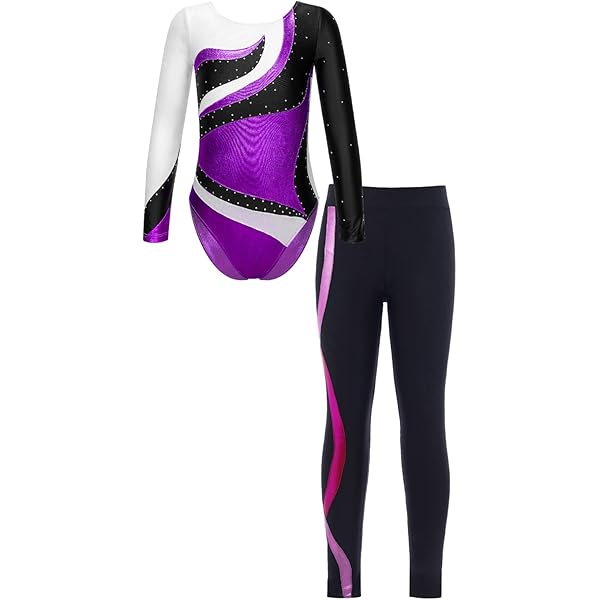 Ballettanzug Mit Glitzer Für Mädchen - Langarm Ganzkörperanzug Für Tanz & Gymnastik