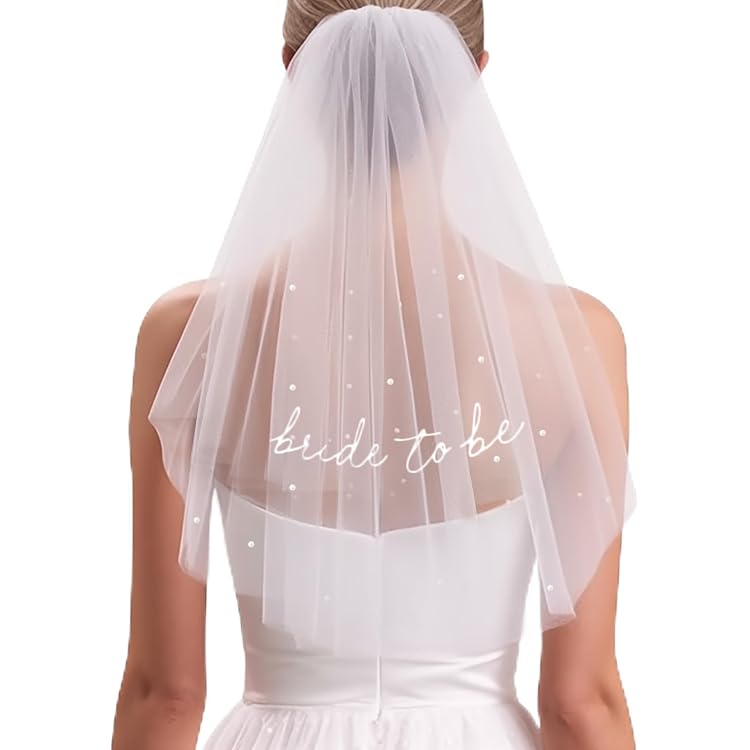 Voile De Mariée Court 47cm Avec Peigne - Dentelle Brodée Pour EVJF, Mariage, Fiançailles, Séance Photo