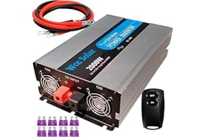 wccsolar inversor Solar Onda Pura PlusEnergy 2.000W 12V Pantalla LCD + Mando Distancia + Cables 16mm2 Ideal para Caravanas y Autocaravanas