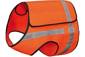 4ADVENTURES Hunde Warnweste Signalweste Orange für Jagdhunde mit MESH Futter und Reflektor (M/L)