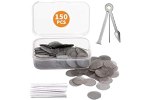 MINGCHENCN YUNDE 150 Stück Edelstahl Screen Pipe Screens Rohr Filterung Rauchen Pfeife Sieb Filter 15 mm mit Aufbewahrungs Box mit 3-in-1-Pfeifenschaber + 20 Pfeifenreiniger