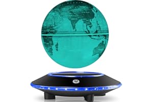 DIDWI Globe en lévitation flottant rotatif de 15,2 cm, lampe globe en lévitation magnétique, cadeau sympa pour Noël, anniversaire, décoration de bureau (7 couleurs changeantes)