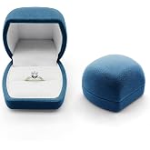 AfitLulu Ring Box Velvet Ring Storage Ring Box Wedding Elliptical Engagement Ring Box for Proposals Engagements and Weddings Blue