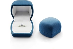 AfitLulu Gioielli Donna Cofanetto Anello di Velluto Lusso Scatola per Anelli in Flanella, Stile quadrato Scatola per Anelli in Velluto per Proposta Matrimonio Amante Anniversario (Blu)
