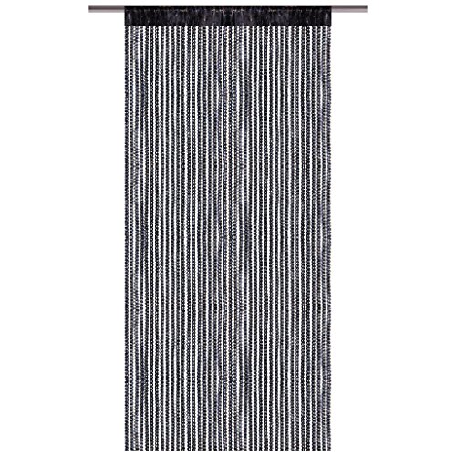 Fadenvorhang Lurex - Optik, Auswahl: schwarz - jetblack 140 x 250 cm