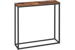 HOOBRO Mesa de Entrada de 75 cm, Consola de Entrada, Pequeña Mesa de Exposición para Sofá, Consola para Pasillo, Salón, Dormitorio, Recibidor, Vintage Marrón y Negro EBF76XG01