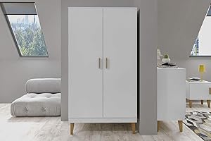 WFL GROUP Wonderhome Kids Armadio Cameretta per Bambini - Set arredo Camera Bambini - Bianco