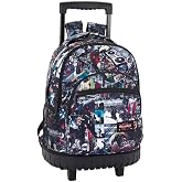 Safta Large School Backpack with Wheels Blackfit8 Official "Urban" 320 x 140 x 460 mm, Blackfit8 Black/Multicolor, Casual Sch