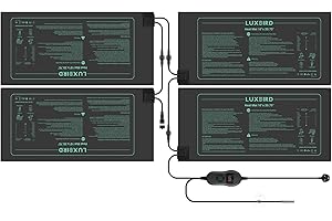 Luxbird 4 Pack Seedling Heat Mats with Digital Thermostat Controller, 10" x 20.75" Waterproof Plant Heating Mats Combo, for Seed Starting, Germination, Hydroponics, Brewing, Breeding, Greenhouses