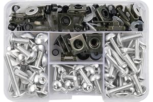 NICECNC Silver 177PCS Aluminum Fairing Screws Set Compatible with Ducati 899 959 1199 1299 Panigale R S 848 EVO 996 SPS 998 999 S R Panigale R V2 V4,BMW Ducati Yamaha Kawasaki Honda