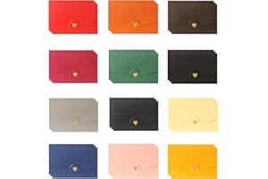 ChAusa 36 Pièces Mini Enveloppes, Enveloppes Enveloppes Colorées, Enveloppe en Papier Nacré, Comme Cœur Fermeture, pour CarteCadeau De Mariage, Fournitures De Fête D'anniversaire (12 Couleurs)