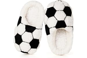 Gaatpot Chaussons de Maison Enfant Fille Pantoufles en Peluche Coton Garcon Chaussures Chaudes Doublés Thème des Ballon Hiver d'Intérieur Antidérapants 22-39EU