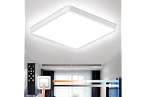 ASHUAQI Dimmable LED Ceiling Light, 36W 4200LM Ceiling Lights Living Room with Remote Control, Color Changing 3000-6500K, Timer & Memory, 30CM Square Ceiling Light for Kitchen, Bedroom, Hallway
