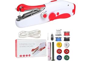 AMNF Mini Machine à Coudre Portable - Machine à Coudre Électrique Portable pour Adulte, Easy to Use and Fast Stitch Suitable for Clothes,Fabrics, Cutains,DIY Home Travel (Red)