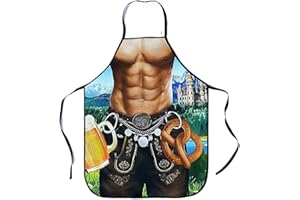 Anzhee 1-2 Stücke lustiges Oktoberfest Weihnachten Schürze kreative Kochschürze Küchenschürze Grillschürze Lustige Motiv Sexy Schürze für Männer Damen Freund Bierfest Party Lustige Schürze Geschenk