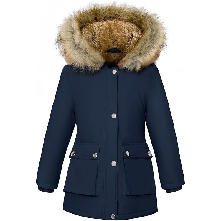 Manteau D'hiver Pour Fille SOLOCOTE - Imperméable, Doublure Polaire, Capuche - Pour Ski, Jeux Neige, Taille 8-14 Ans