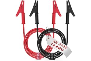 14 Gauge/40in. Alligator Clips Electrical with Wires 2Pcs UL3135, Heavy Duty Silicone Test Leads Set Jumper Wires Kit for Testing - EDGELEC
