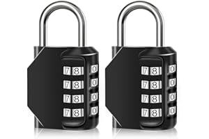 EYLM Code Padlock, 4 Digit Outdoor Waterproof Resettable Combination Padlock for School Gym Locker, Shed, Cabinet, Tool Box, Garage, Gate (2 Packs)