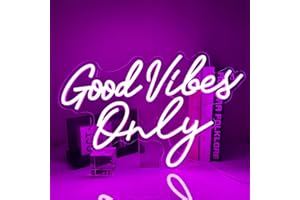 XJNOLGXIQU Good Vibes Only Neon Signs Pink Good Vibes LED Sign Personalized USB Neon Light for Bedroom Wedding Living Room Clothing Shop Bar Party Decoration
