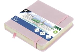 Kangaro Art szkicownik 12 x 12 cm fioletowy PU twarda okładka 80 arkuszy 140 gramów kremowy papier