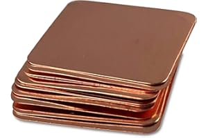 ‎SILVERBEAD Kupferplättchen [15x15x0,1mm] [10 Stück] Kupfer Copper Pad Heatsink | geeignet für GPU RAM SSD VRAM VRM Steuerplatinen Elektronik LED SMD IC