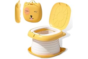 XINYUDAILY Sedile WC per Bambini, WC Pieghevole per Bambini, Vasino Pieghevole da Viaggio Portatile, Viaggio in Campeggio o uso Domestico con Borsa di Riserva usa e Getta