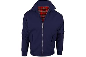 MyShoeStore Harrington Jacket Adults Unisex Mens Ladies Womens Vintage Classic Retro Scooter 1970'S Bomber MOD Skin Tartan Lining Coat Top