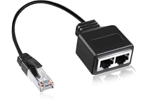 SUUOSL RJ45 Ethernet Splitter, 1 Male to 2 Female LAN Ethernet Cable Splitter Adapter, High-Speed Connector for Cat5, Cat5e, Cat6, Cat7 - Home and Office Use
