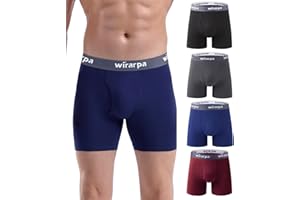 wirarpa Calzoncillos Hombre Boxer Algodon Ropa Interior Cómoda para Hombres Sin Etiquetas Abrir La Mosca Pack de 4