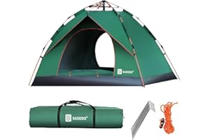Sadodo Camping Tent Pop up Tent,Outdoor Dual Door with Anti-mosquito Insects Screen,Ultralight Dome Tent 4 Seasons Waterproof,Double Layers
