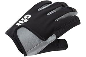 Guantes de navegación Gill Deckhand - Dedo Corto con Dedos de ¾ de Longitud - Protección Solar UV 50+ y Repelente al Agua