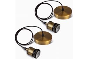 Seruno Lampada a Sospensione da Soffitto, Portalampada E27 Vintage con Cavo Intrecciato, Porta Lampada da Soffitto per Cucina, Bar e Home DIY, Compatibile con Lampadari e Portalampade E27,2 Pezzi