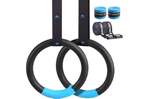 MOCOBO Pierścienie gimnastyczne z tworzywa ABS, do użytku wewnątrz i na zewnątrz, antypoślizgowe, do podciągania, pierścienie treningowe, pierścienie do gimnastyki na siłownię, do domu, fitnessu