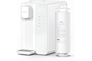 Ecoviva UV Auftisch Osmoseanlage Trinkwasser Wasserfilter, Heißwasserspender, 7-stufige Umkehrosmose Filter, 3:1 Rein zu Abfluss, TDS & Filterlebensdauer-Monitor, tragbarer Wasserreiniger